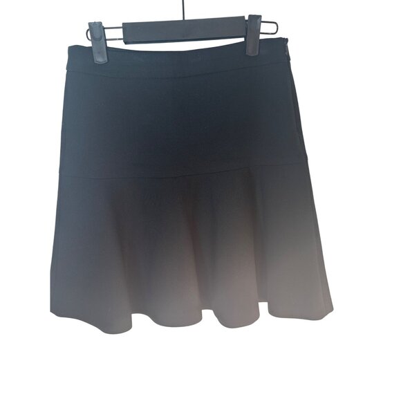 ZARA Size 4 Woman Black Flared Skirt Polyester Blend High Rise - Picture 9 of 14